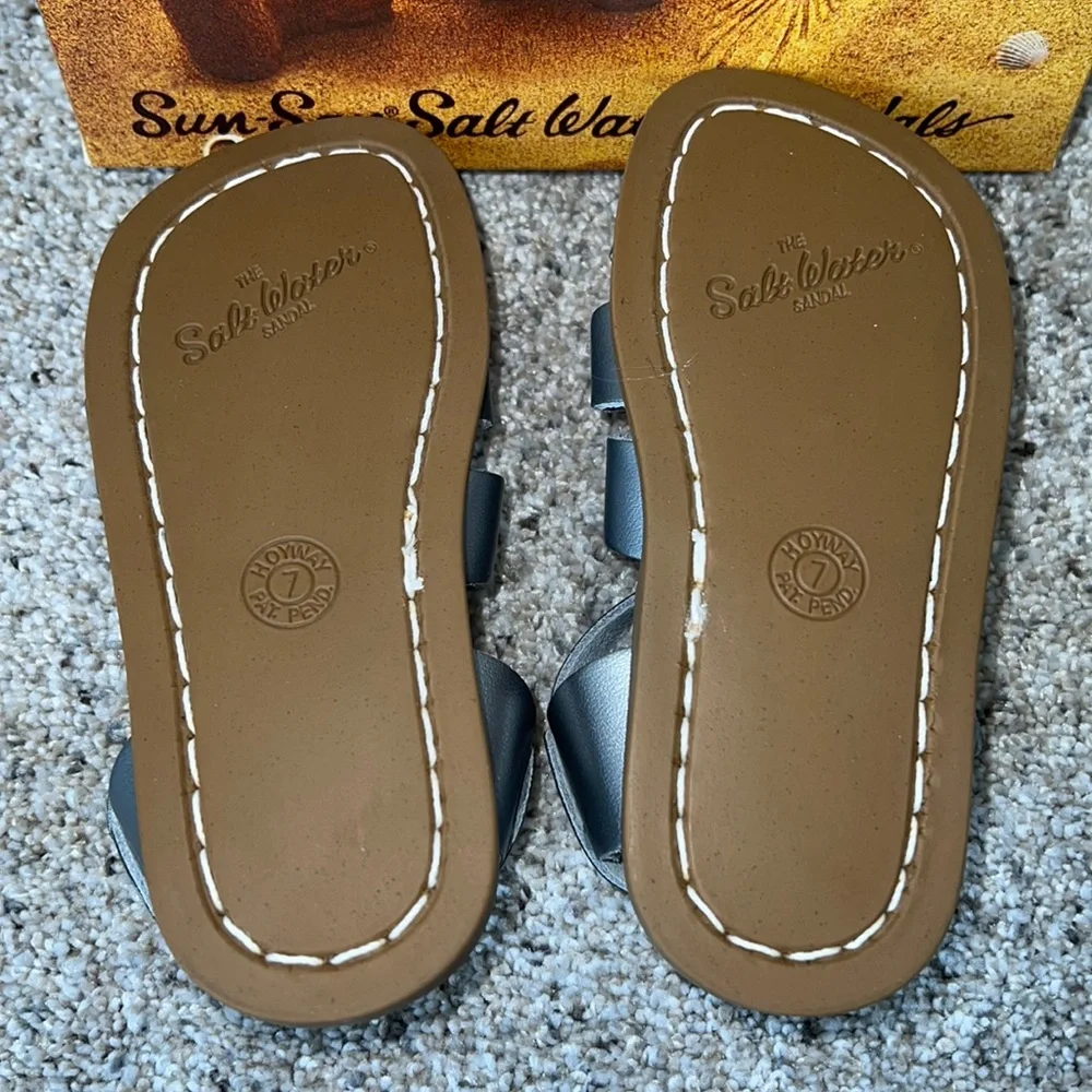 AUTH NIB Salt Water the Original Sandal Toddler Little Kids PEWTER